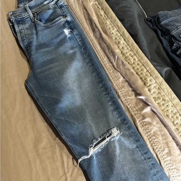 Mother denim,the tripper ankle fray